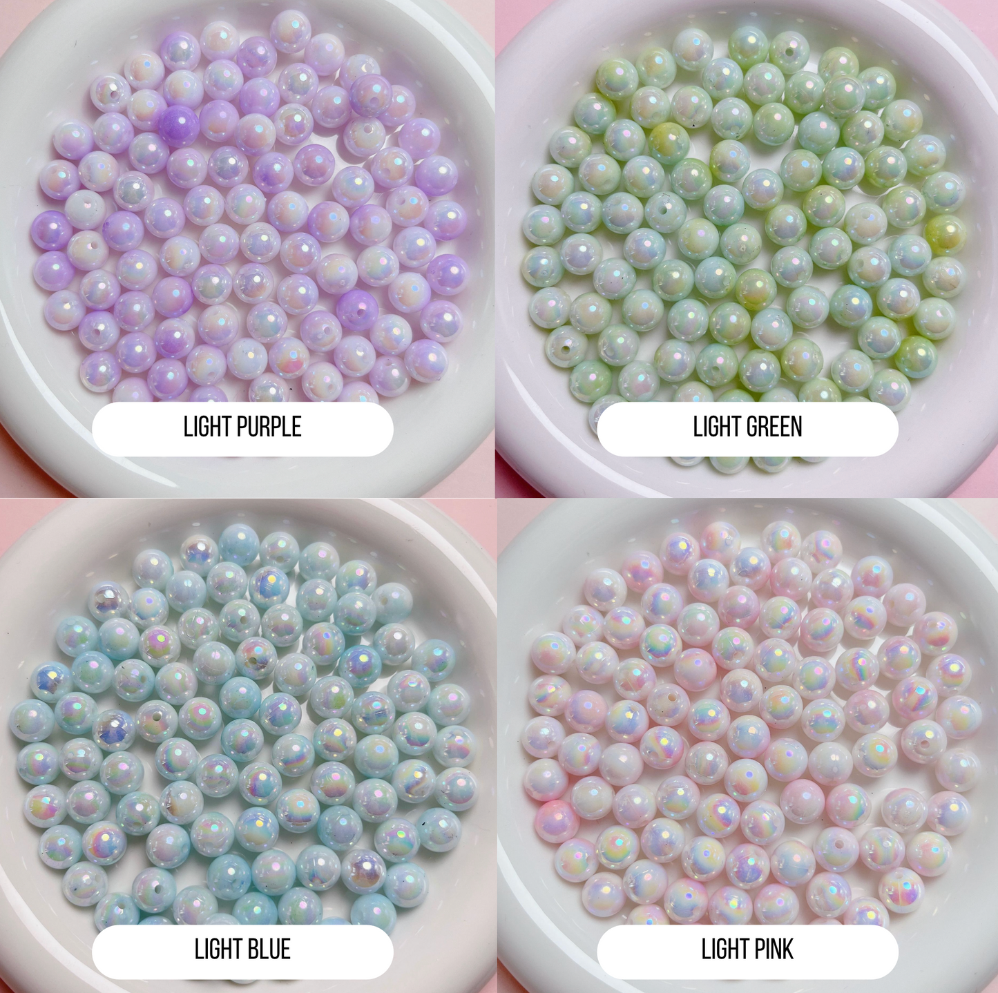 6MM/8MM/10MM AB Iridescent Mermaid Pastel Acrylic Beads