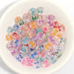 A-Z Alphabet Beads, Transparent Beads with Random Mixed Color Letters (7MM)