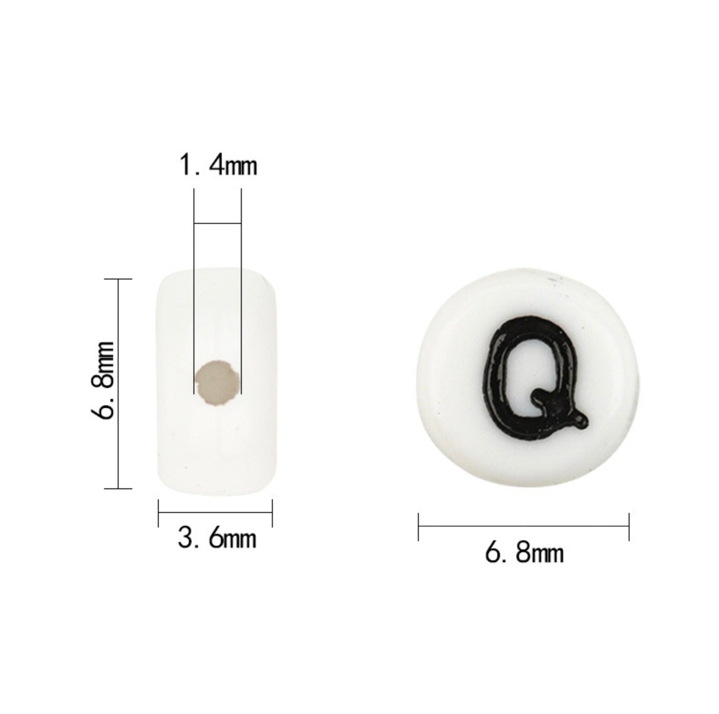 Glow-in-Dark MIXED COLOR Letter A-Z Individual Alphabet Beads (7MM)