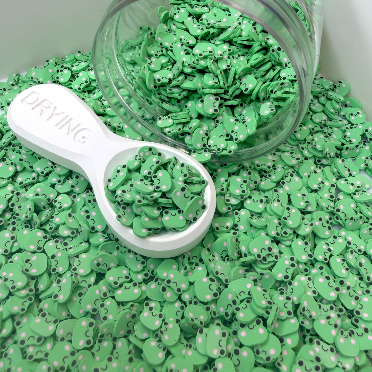 5MM Happy Green Frog Polymer Clay Sprinkle Pieces (NOT EDIBLE) D4-22