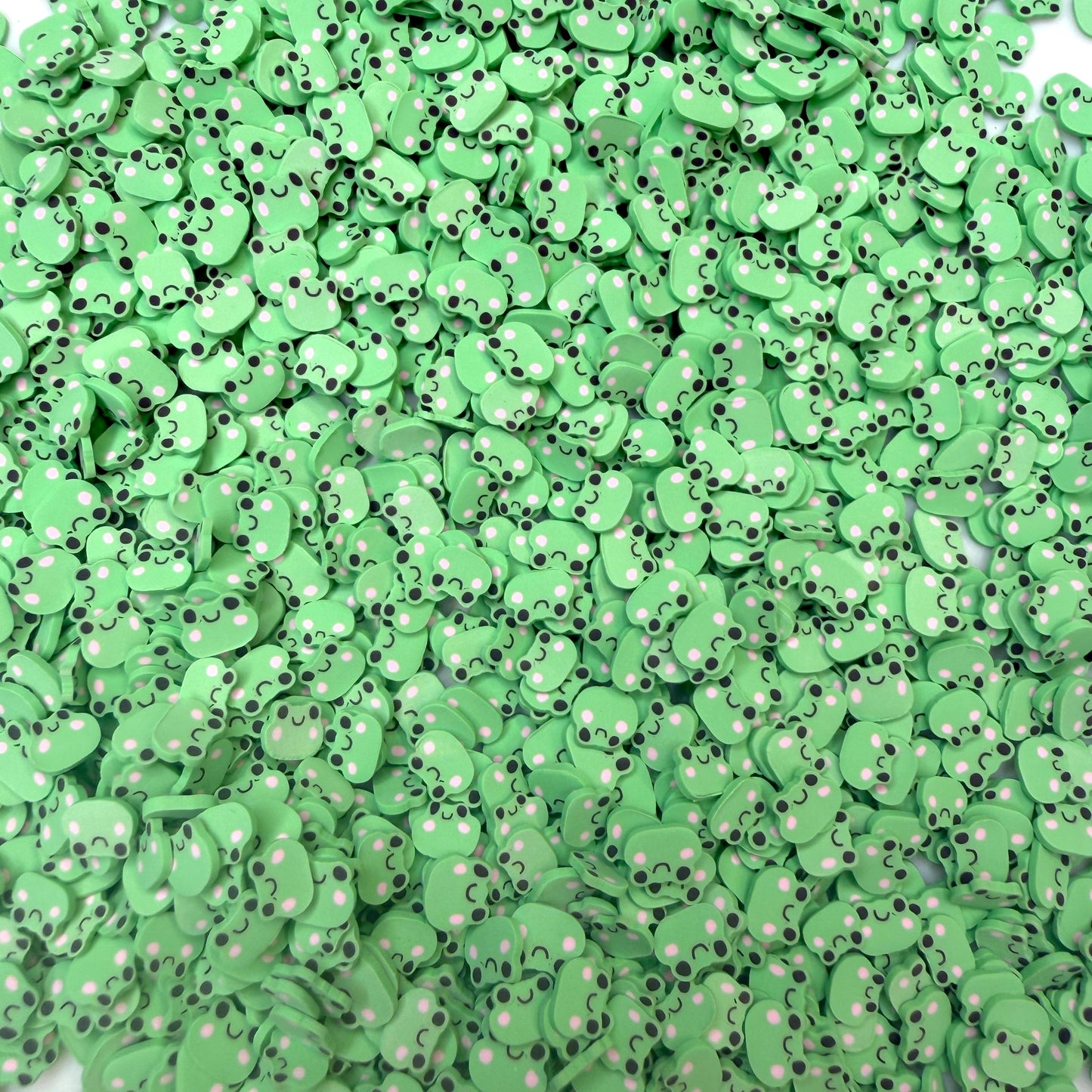 5MM Happy Green Frog Polymer Clay Sprinkle Pieces (NOT EDIBLE) D4-22