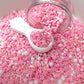 FAKE Pink Winter Party Polymer Clay Sprinkle (NOT EDIBLE) D40-10