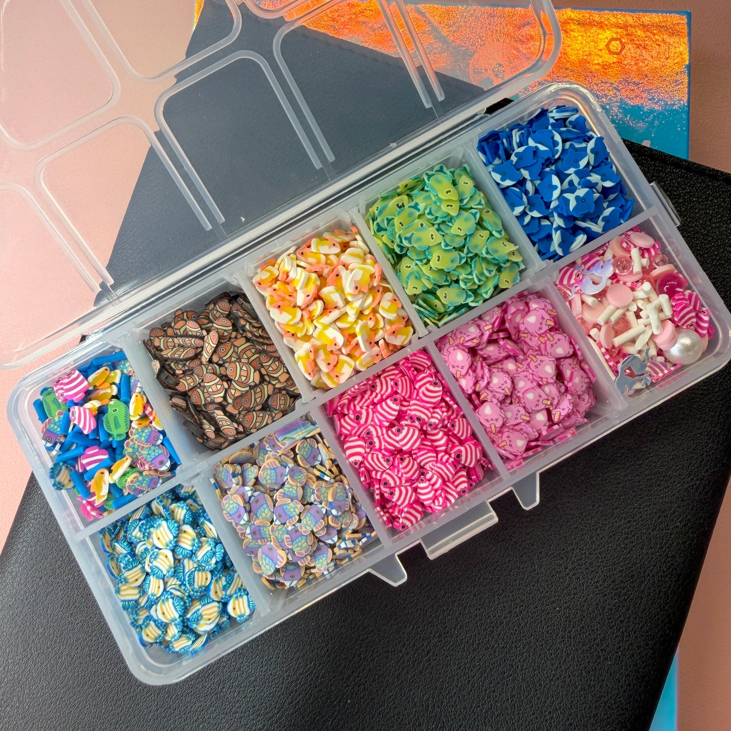 FAKE Fish Tank Themed Polymer Clay Sprinkle Set/Box