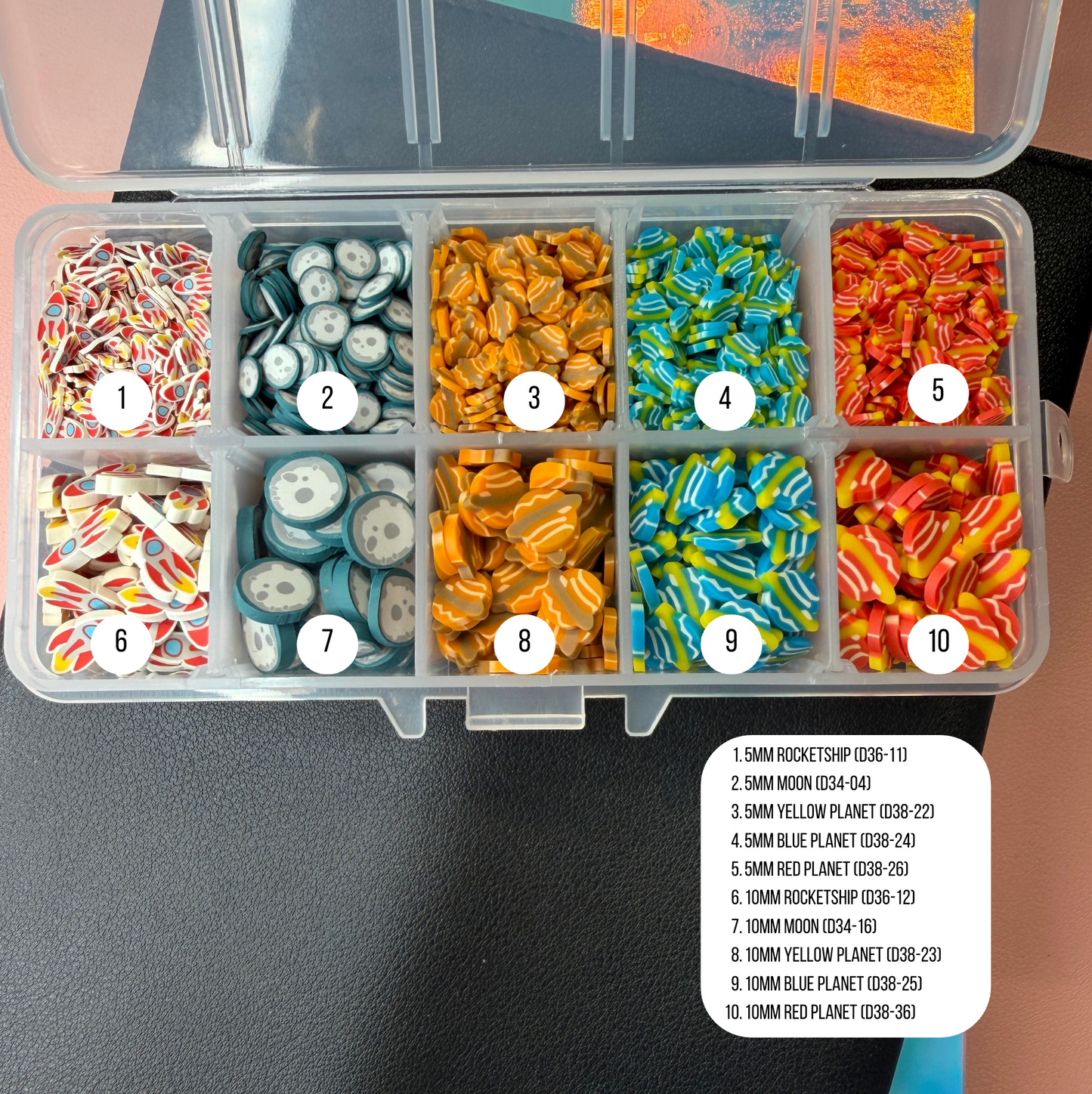 Space Themed Polymer Clay Sprinkle Set/Box