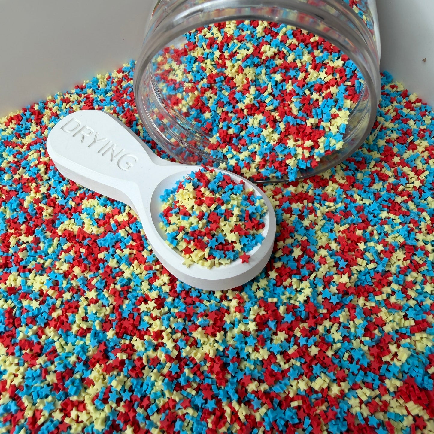 3MM Blue Red and Yellow Star Polymer Clay Sprinkle Mix (NOT EDIBLE) D14-13
