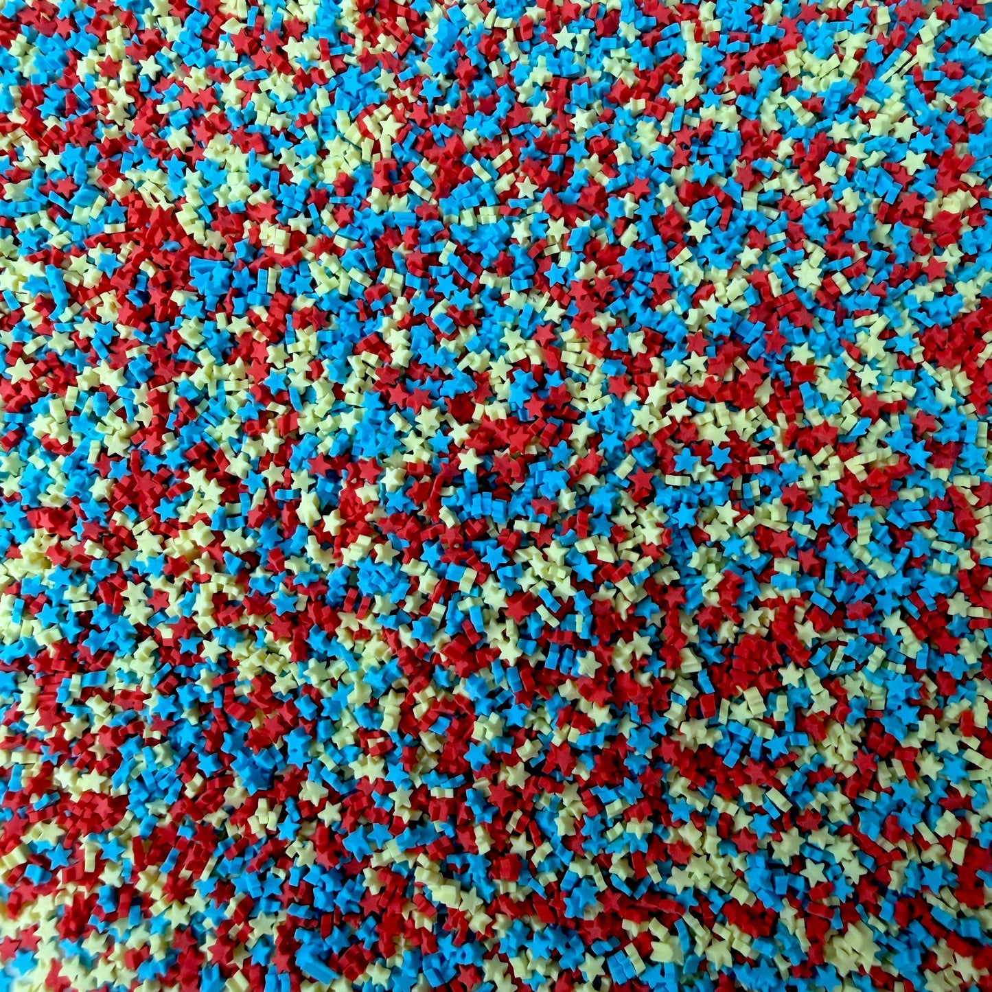 3MM Blue Red and Yellow Star Polymer Clay Sprinkle Mix (NOT EDIBLE) D14-13