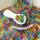 Translucent MIXED, Black Letter A-Z Alphabet Individual Beads (7MM)