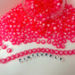 Translucent ROSE PINK, White Letter A-Z Alphabet Individual Beads (7MM)
