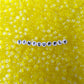 Translucent YELLOW, White Letter A-Z Alphabet Individual Beads (7MM)