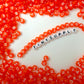 Translucent ORANGE, White Letter A-Z Alphabet Individual Beads (7MM)