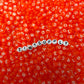 Translucent ORANGE, White Letter A-Z Alphabet Individual Beads (7MM)