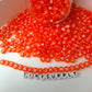 Translucent ORANGE, White Letter A-Z Alphabet Individual Beads (7MM)