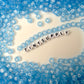 Translucent LIGHT BLUE, White Letter A-Z Alphabet Individual Beads (7MM)