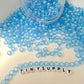 Translucent LIGHT BLUE, White Letter A-Z Alphabet Individual Beads (7MM)