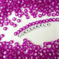 Translucent DARK FUCHSIA White Letter A-Z Alphabet Individual Beads (7MM)