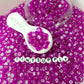 Translucent DARK FUCHSIA White Letter A-Z Alphabet Individual Beads (7MM)