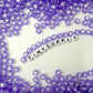Translucent LIGHT PURPLE, White Letter A-Z Alphabet Individual Beads (7MM)