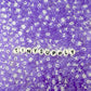 Translucent LIGHT PURPLE, White Letter A-Z Alphabet Individual Beads (7MM)