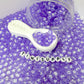 Translucent LIGHT PURPLE, White Letter A-Z Alphabet Individual Beads (7MM)