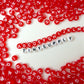 Translucent RED, White Letter A-Z Alphabet Individual Beads (7MM)