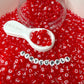 Translucent RED, White Letter A-Z Alphabet Individual Beads (7MM)