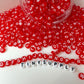 Translucent RED, White Letter A-Z Alphabet Individual Beads (7MM)