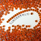 Translucent ORANGE, Black Letter A-Z Alphabet Individual Beads (7MM)