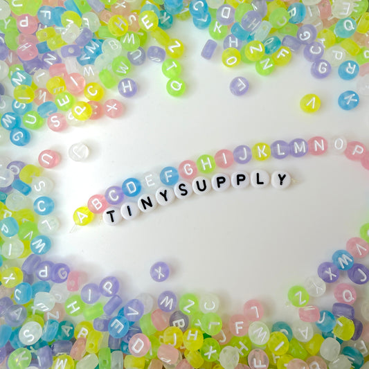 Frosted Matte Mixed Color Letter A-Z Alphabet Individual Beads (7MM)