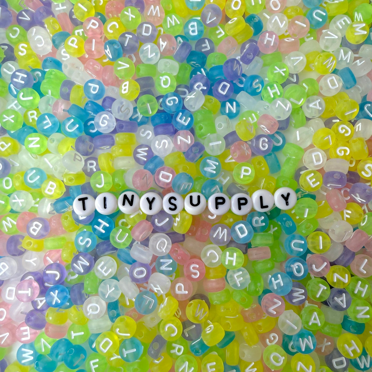 Frosted Matte Mixed Color Letter A-Z Alphabet Individual Beads (7MM)