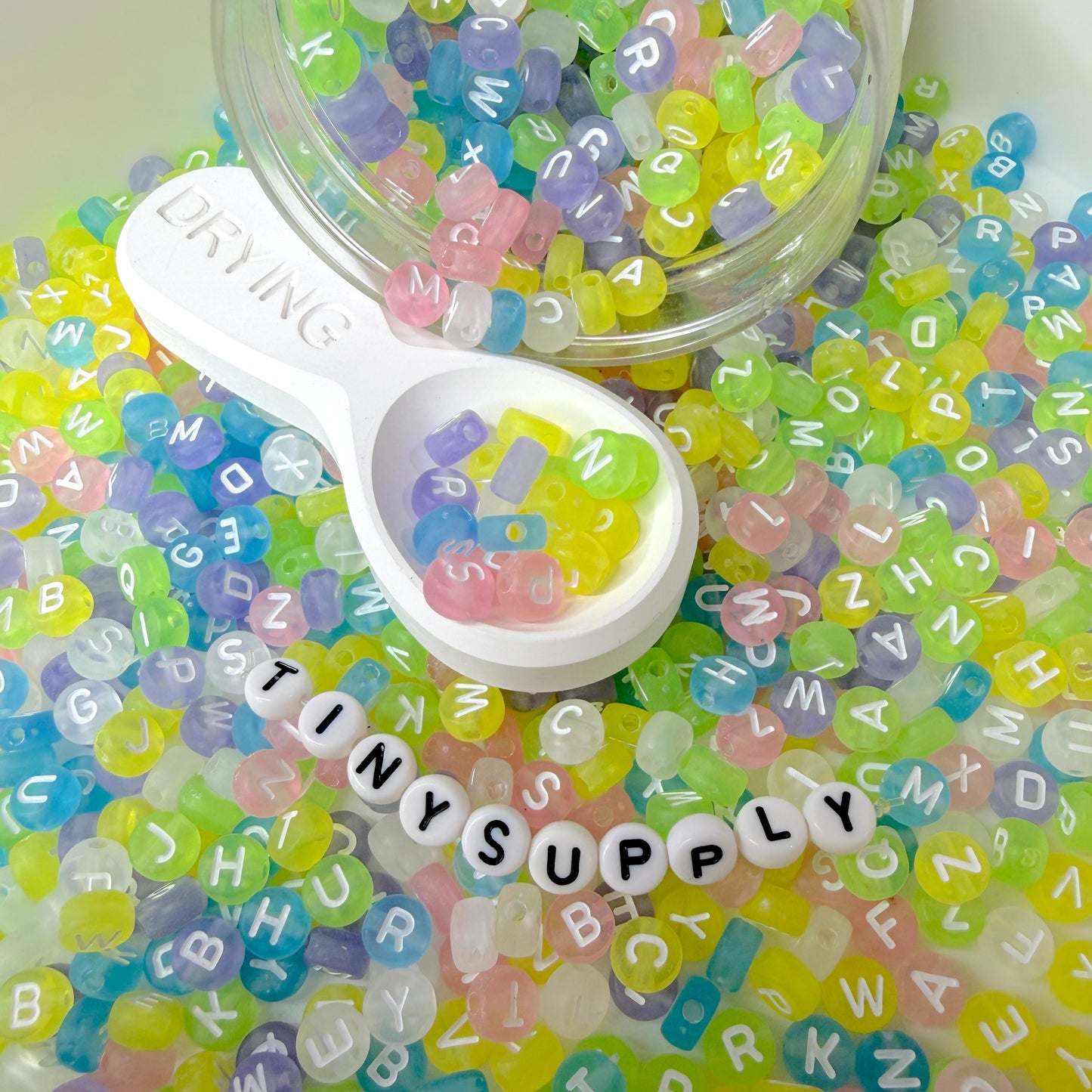 Frosted Matte Mixed Color Letter A-Z Alphabet Individual Beads (7MM)