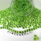 Translucent GREEN, Black Letter A-Z Alphabet Individual Beads (7MM)