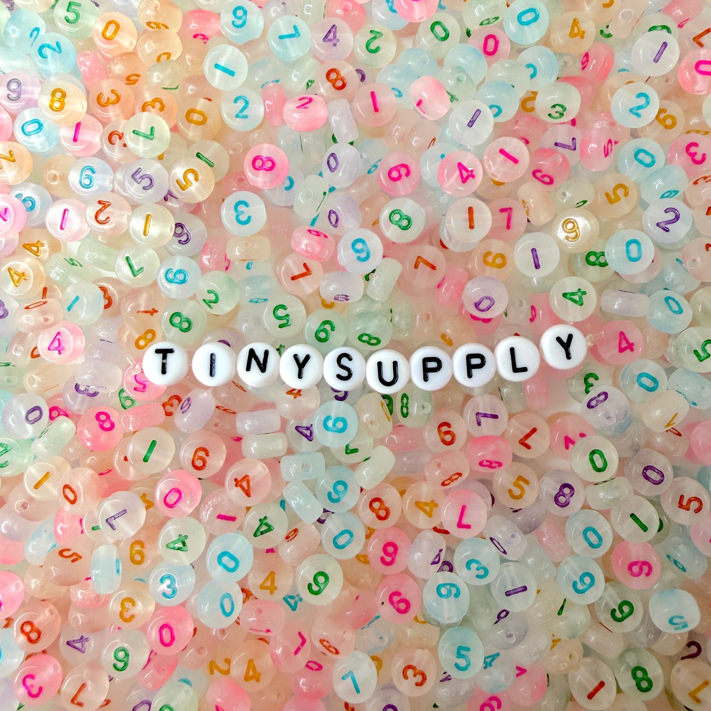 Glow-in-the-Dark Mixed Color 0-9 Individual Number Acrylic Beads (7MM)