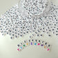 7MM 0-9 Individual Number Beads, Round White beads with Black Numbers