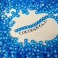 Translucent DARK BLUE, White Letter A-Z Alphabet Individual Beads (7MM)