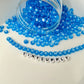 Translucent DARK BLUE, White Letter A-Z Alphabet Individual Beads (7MM)