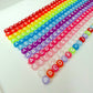 Translucent LIGHT PINK, White Letter A-Z Alphabet Individual Beads (7MM)