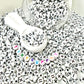 7MM x 4MM White Flat Round Acrylic Mathematical Sign Symbol Beads