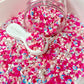 Pink Hearts and Flowers Polymer Clay Sprinkle Mix (NOT EDIBLE) D53-04