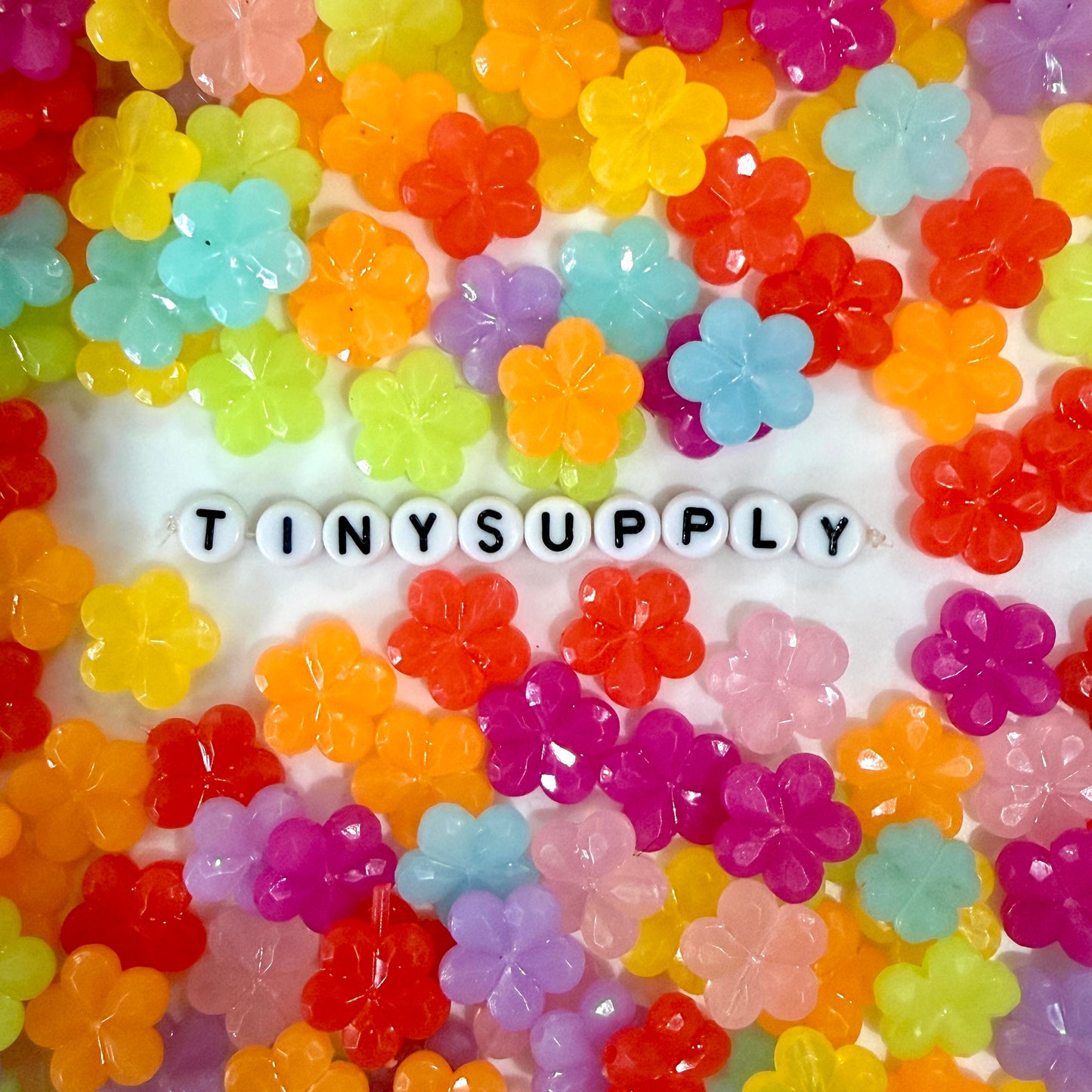 Chunky 14MM Jelly Faceted Flower Acrylic Beads