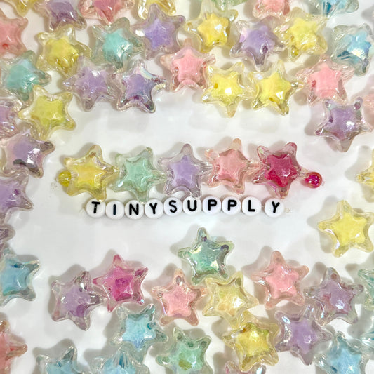 Chunky 19MM AB Acrylic Rainbow Star Beads