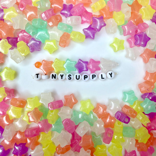 Chunky 12.5MM Star Glow-in-the-Dark Acrylic Spacer Bead