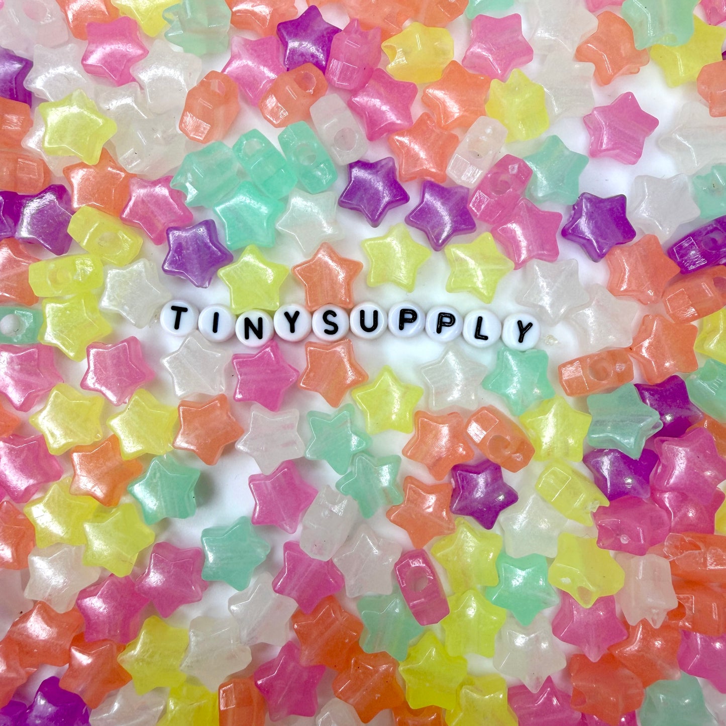 Chunky 12.5MM Star Glow-in-the-Dark Acrylic Spacer Bead