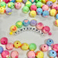 Chunky Two-Toned UV Plated Round Bead with Heart (16.5x16mm)