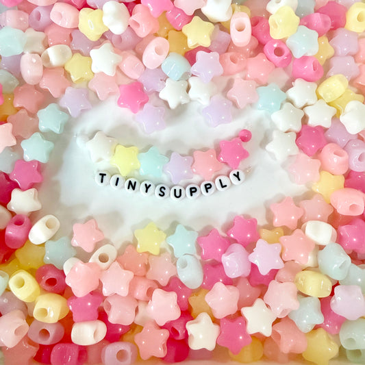 Chunky 14MM Pastel Jelly Puffy Star Acrylic Spacer Beads