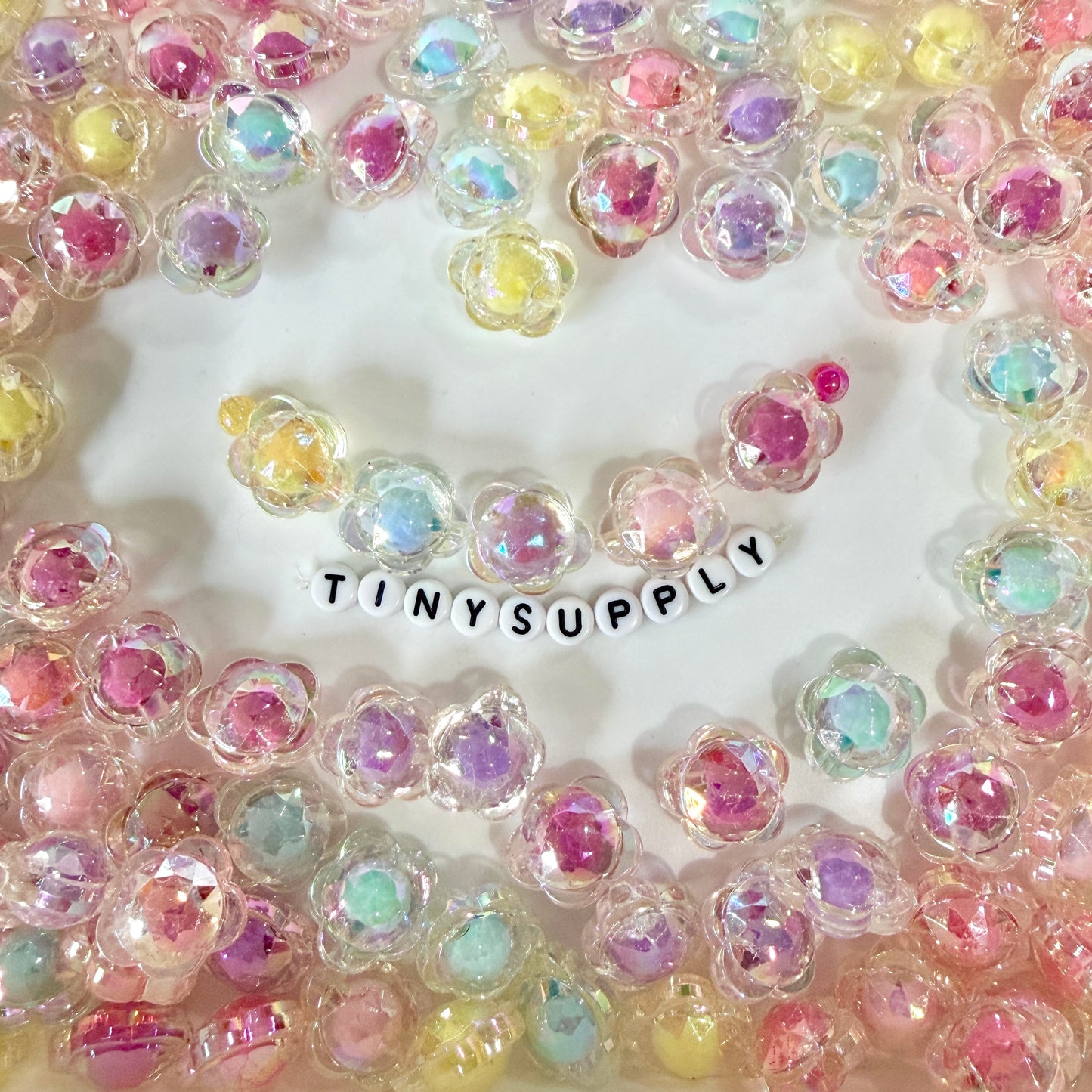 Chunky 18MM Mixed Acrylic Rainbow Flower Beads