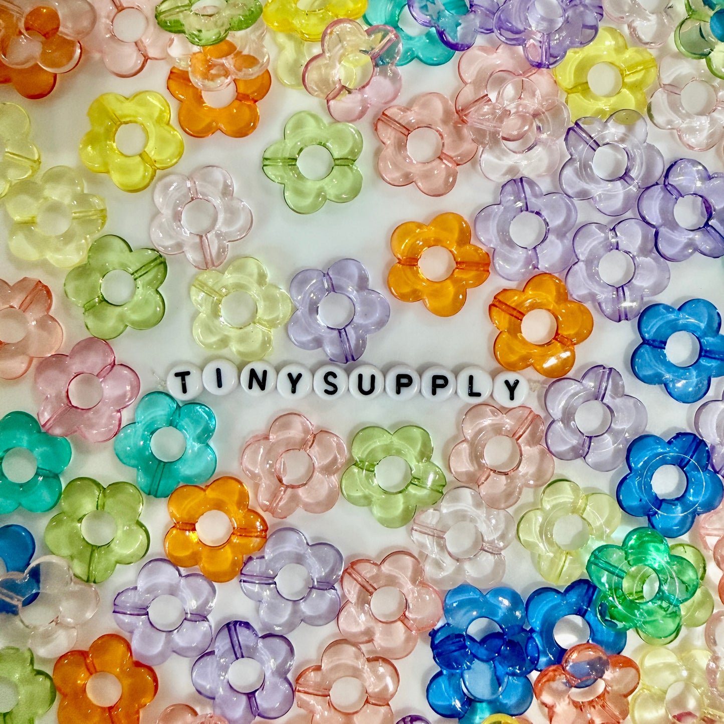 20MM Mixed Color Transparent Flower Themed Acrylic Flower Bead