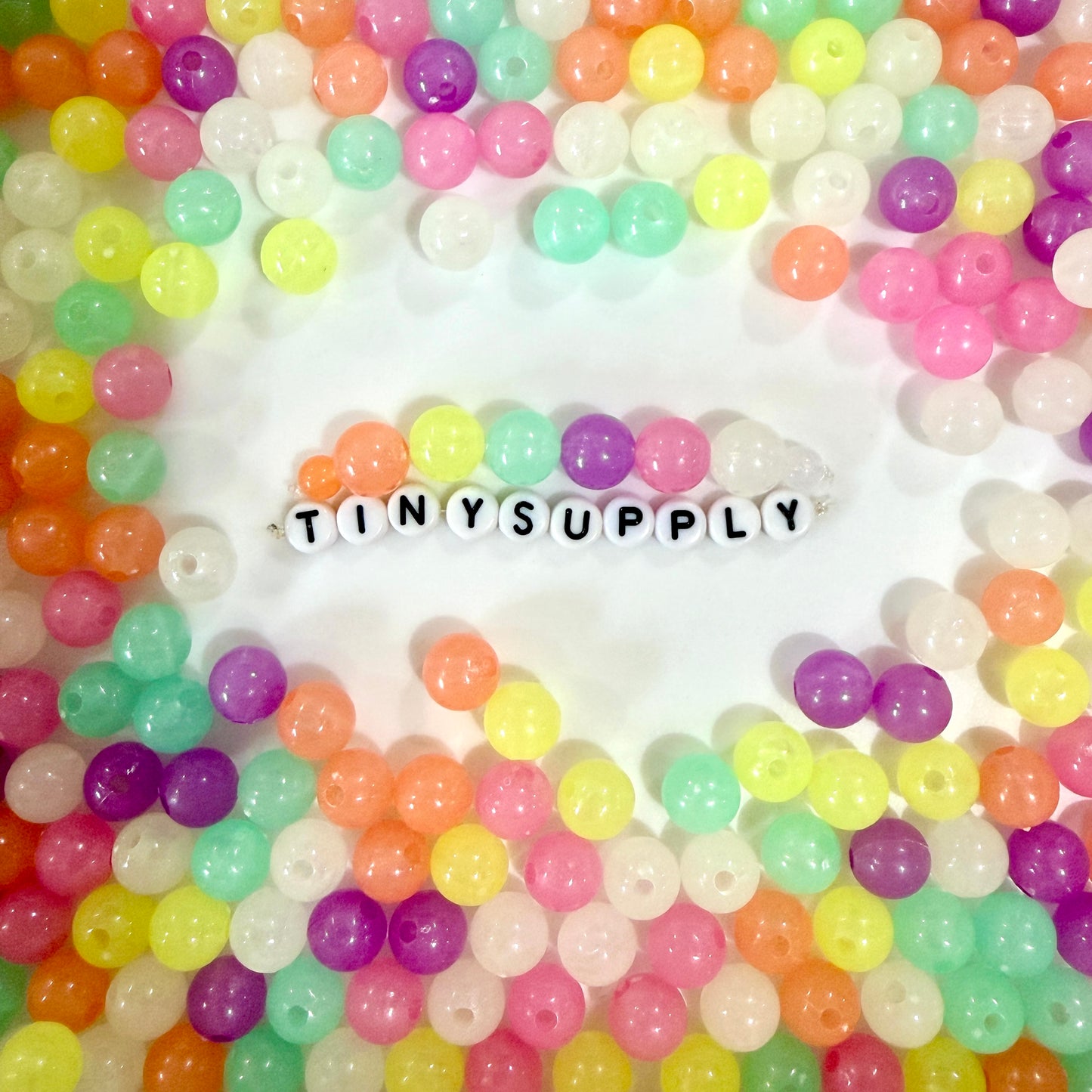 9.5MM Round Glow-in-the-Dark Acrylic Spacer Bead