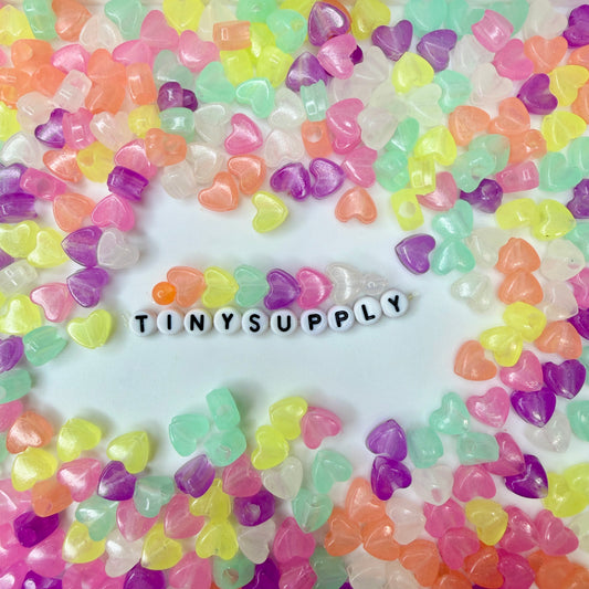 10.5MM Heart Glow-in-the-Dark Acrylic Spacer Bead