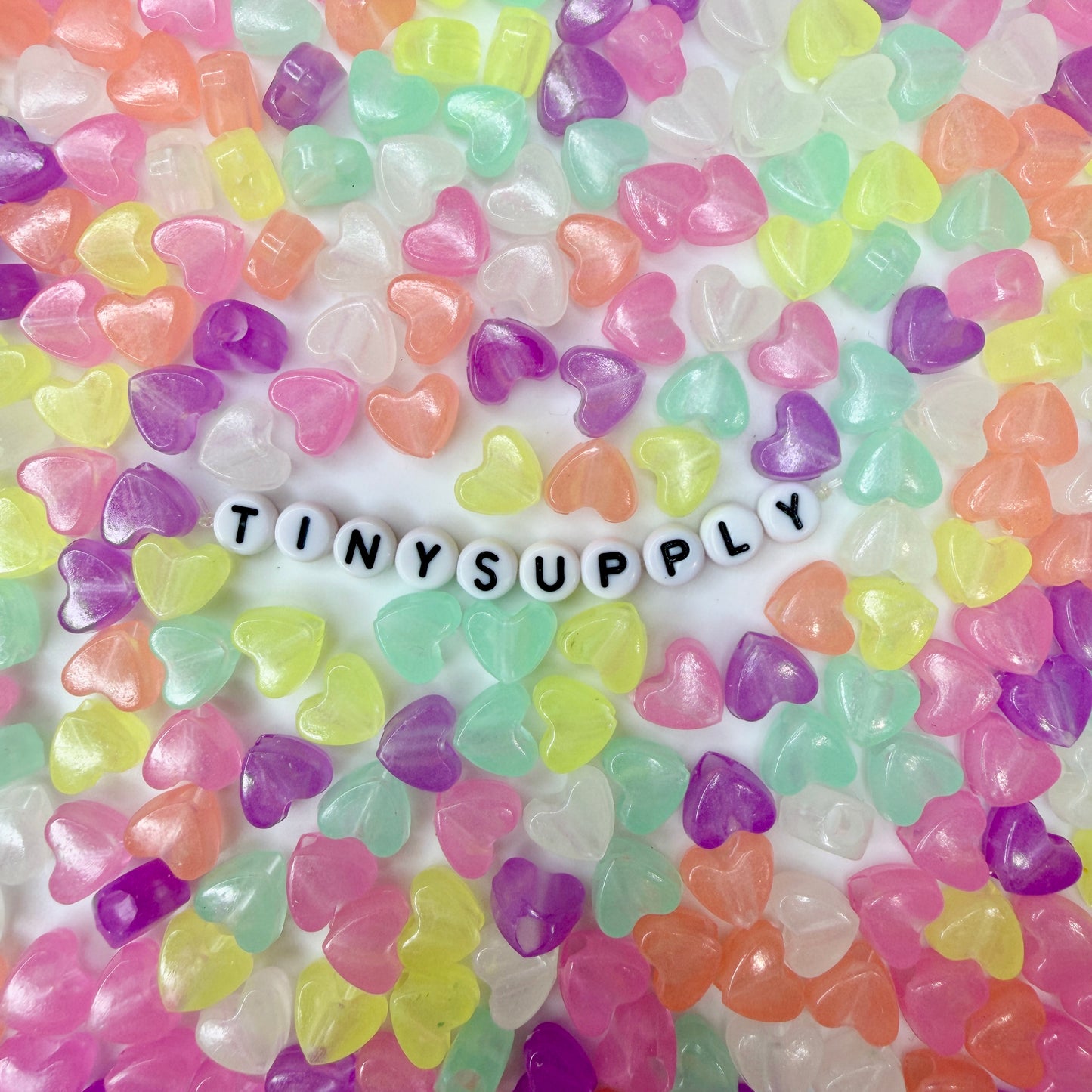 10.5MM Heart Glow-in-the-Dark Acrylic Spacer Bead