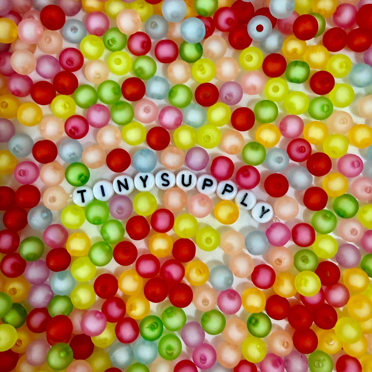8MM Mixed Colors Frosted Round Acrylic Beads